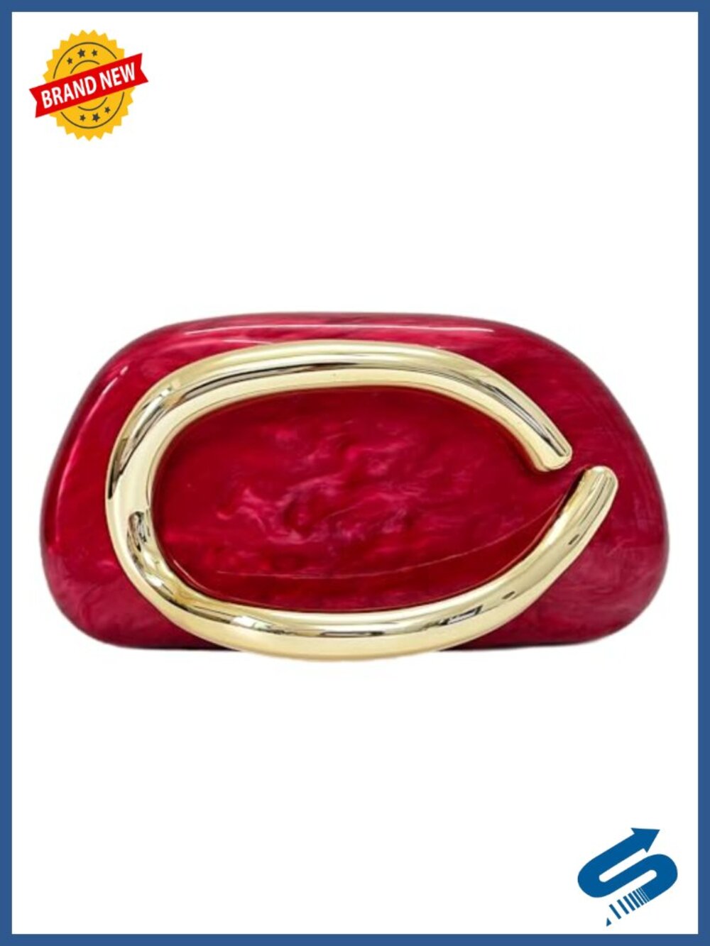 Acrylic Evening Clutch Purses for Women with Metal Handle and Chain Strap
